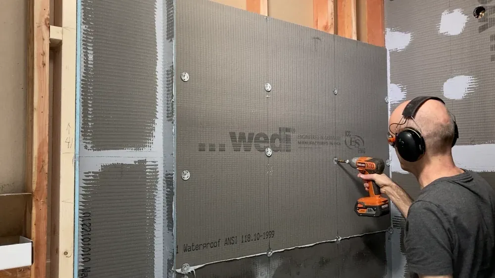 Installing wedi board on shower wall - Cement backer board for Shower post