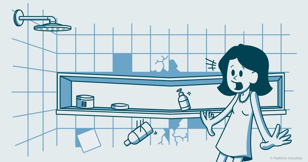 Broken horizontal niche illustration - what is a shower recess post