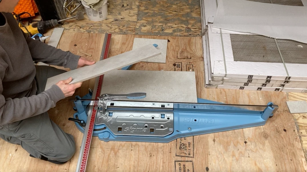 Sigma snap cutter in use -Lay shower tile post