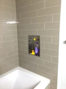 Redblock N1014-M installed on ceramic tile wall - best tile for shower walls post