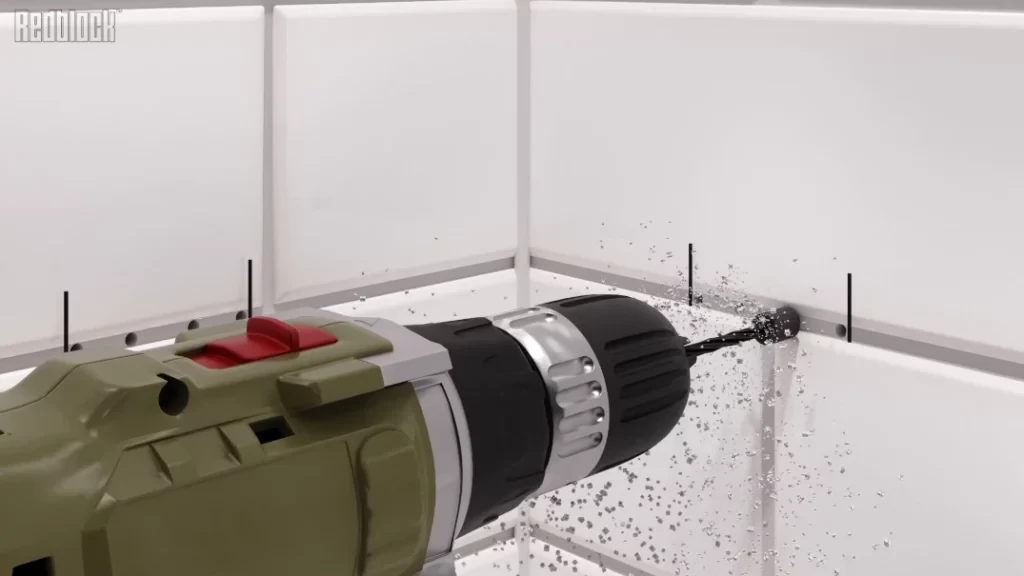 Corner shelf-drilling out notches - installing shower shelf on already tiled wall post