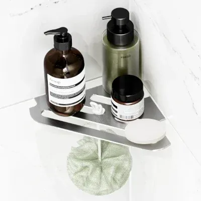 Redblock stainless steel corner shelf - corner shelf for shower post