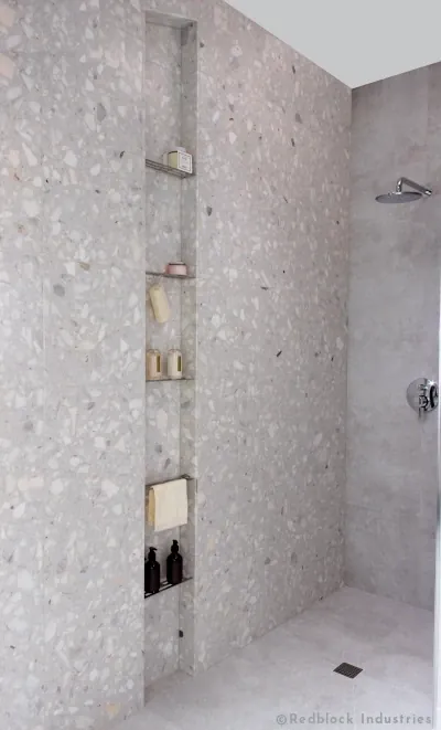 Beta's curbless shower complete - what is a shower recess post