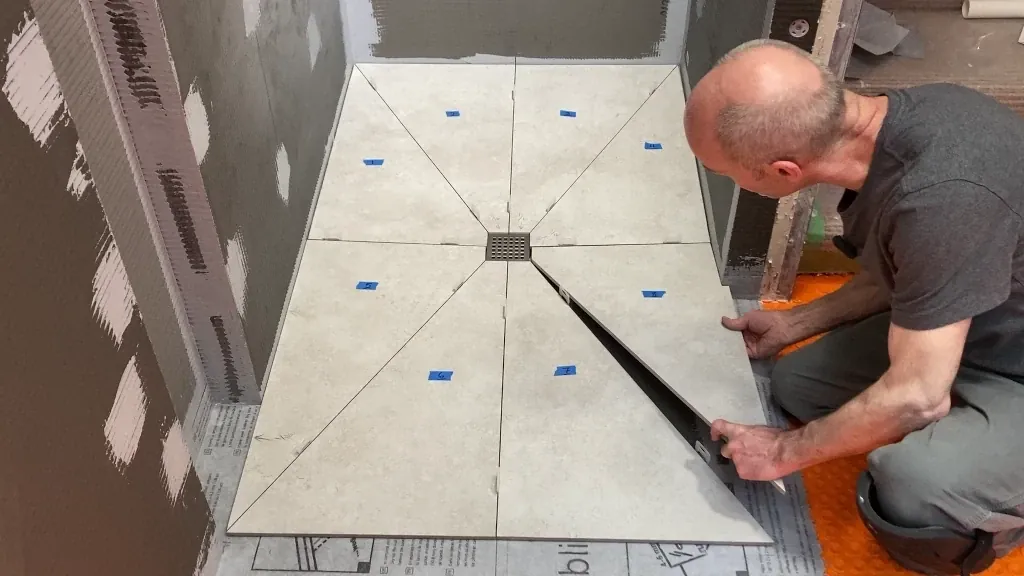 Installing shower floor tile