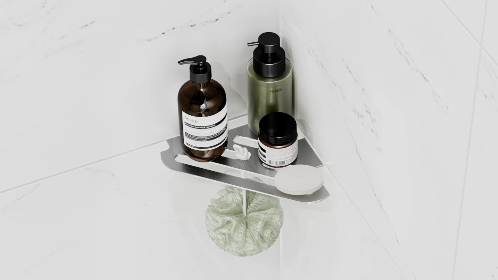 Best stainless steel in-grout shower corner shelves