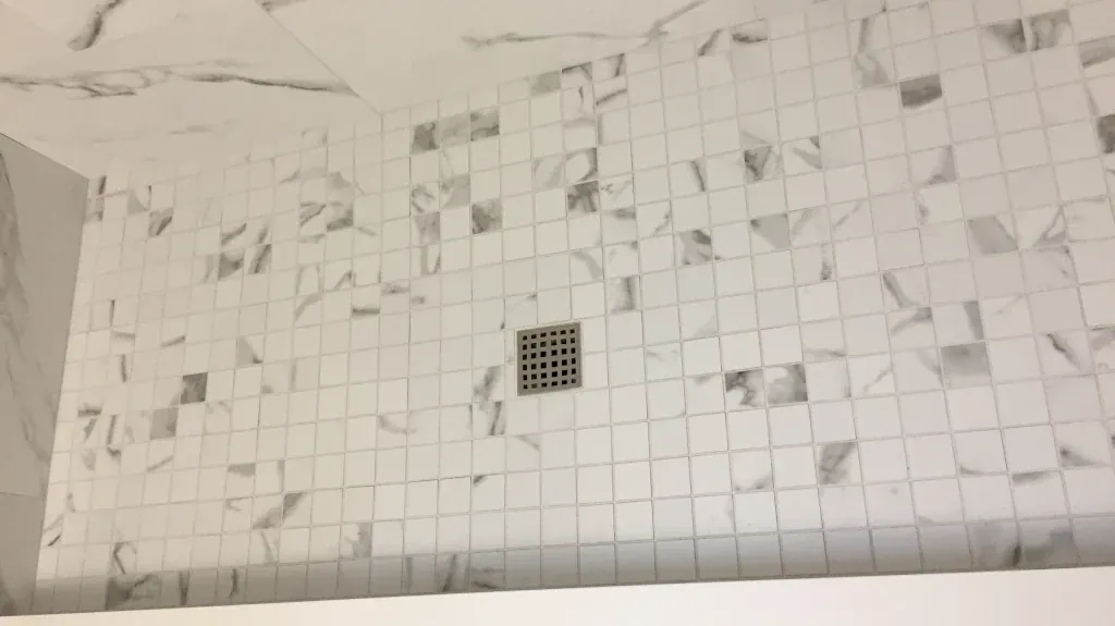 2x2 mosaic tile on shower pan