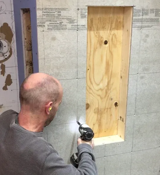 Installing hardibacker tile backer board - Cement backer board for Shower post