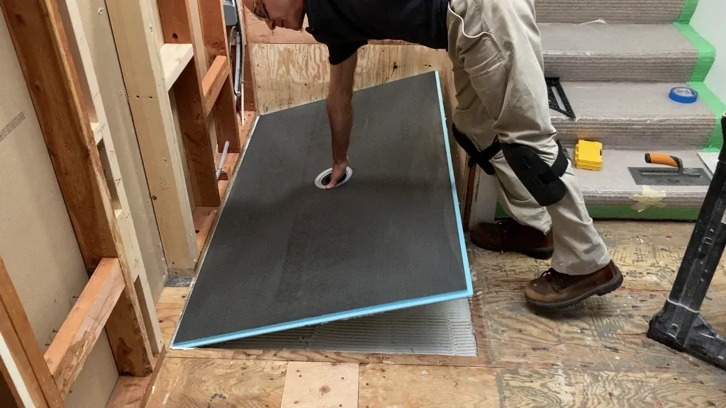 Installing Wedi Fundo Ligno pan - waterproofing shower walls post