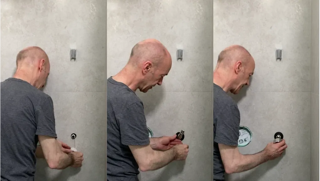 Installing hand shower water supply elbow and trim