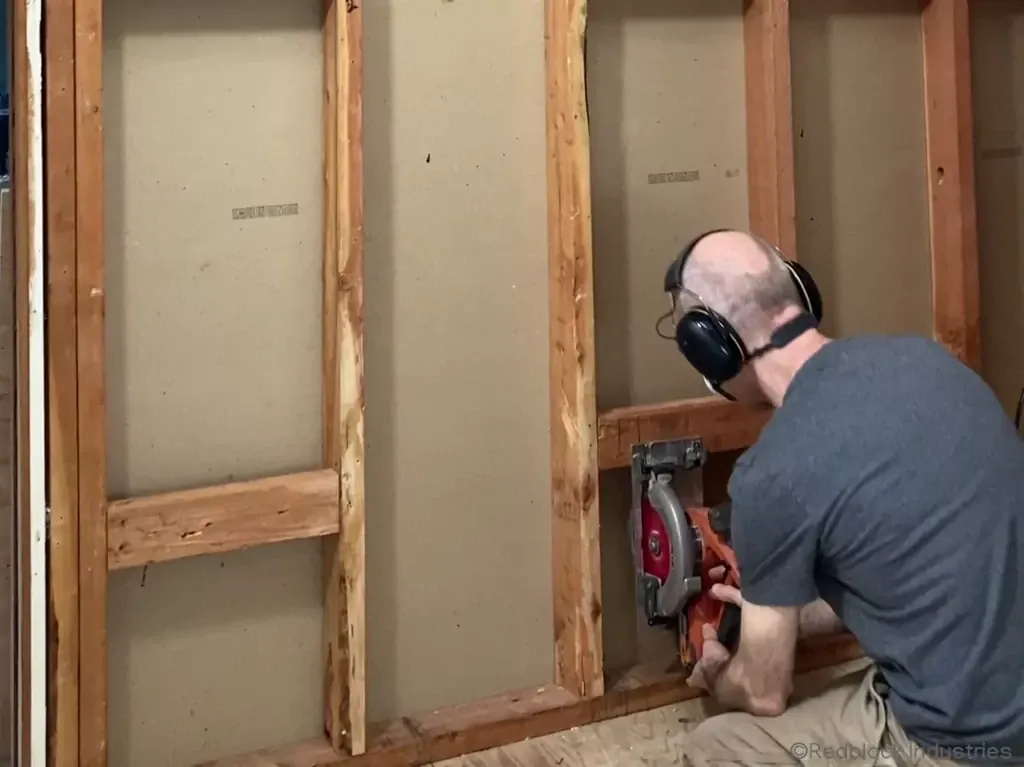 BSN-post-1-remove-stud-1 - how to build a shower niche post