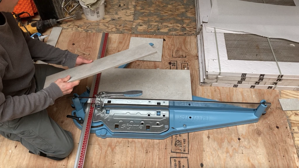 Cutting large format porcelain tile with my Sigma snap-cutter