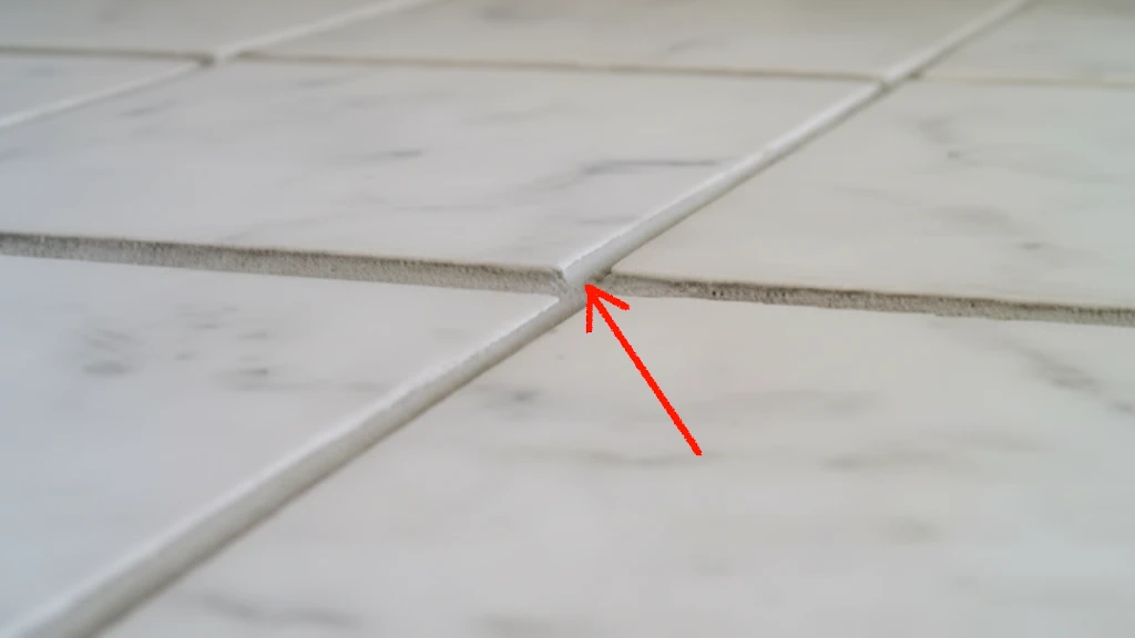 Example of tile lippage