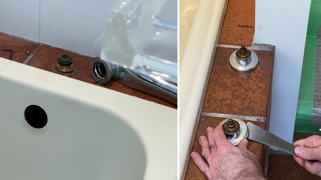 Removal of old bathtub - removing faucet trims