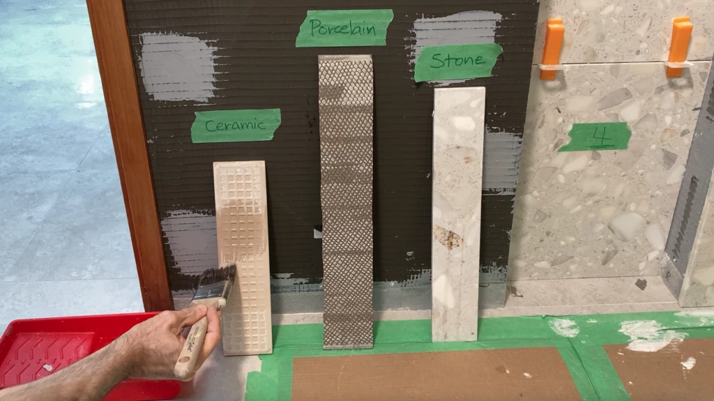 Ceramic, porcelain and marble water absorption comparison