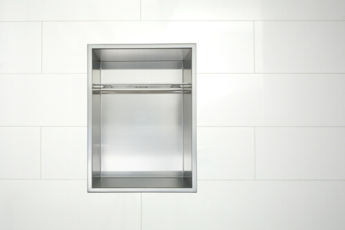 Redblock N1014-M Shower Niche mounted in white tile
