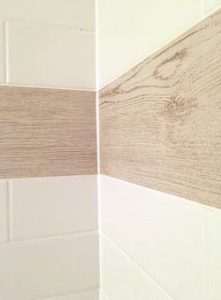 Tile Edge Trim - close up of shower wall corner