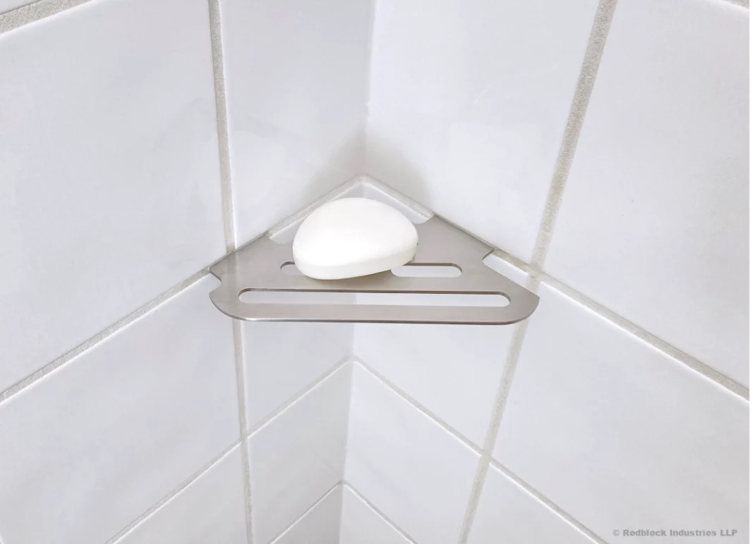 Corner shelf, soap, high angle 800H product page