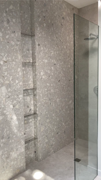 diy walk in shower finished shower image2