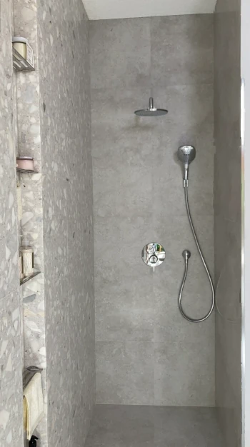 diy walk in shower finished shower image3