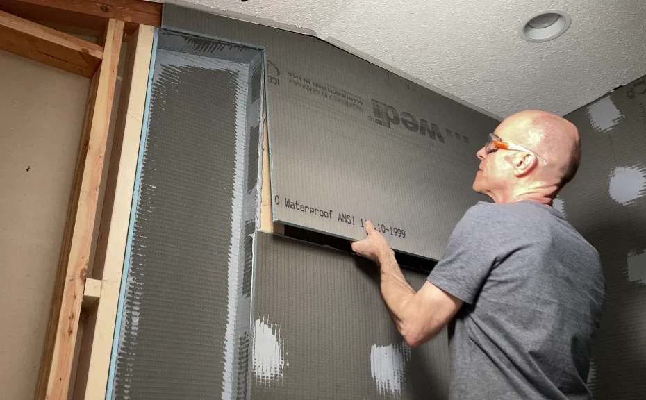 Installing Wedi Board top of shower